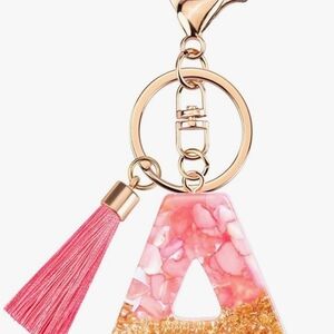 Chic Pink and Gold Keychain with Tassel
